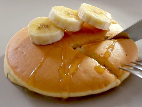 5で覚える/油・砂糖・乳・小麦なしバナナパンケーキ